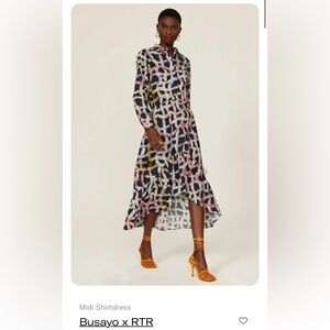 Busayo Collective for RTR Abstract Print high- low Midi Skirt xl